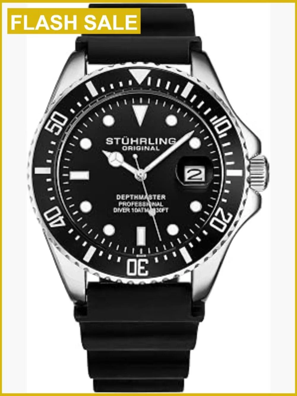 Men's 42mm Dive Watch Stainless Steel Rubber Strap Japanese Quartz Sport